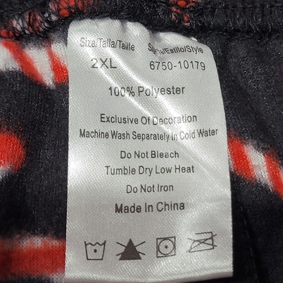 2XL Candy Cane Fleece Pajama Pants - Picture 4 of 4